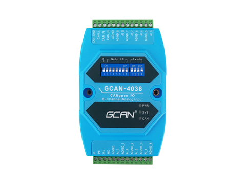 GCAN-4038型8路模擬量輸入CANopen IO耦合器